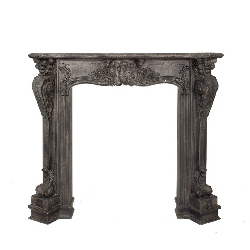 Cast Iron Fireplace Frame, Firebox store Frame, Mantel Surround, Antique Mantel Frame, Fireplace Parts, Brass Frame, Antique Mantel