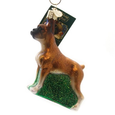 Old World Christmas 4.0" Boxer Dog Ornament  -  Tree Ornaments