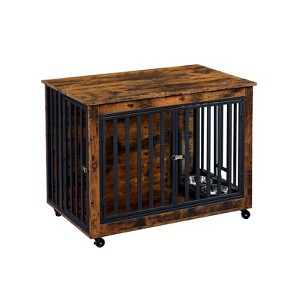 Dog Crate Furniture, Flip-Top Dog Kennel with Removable Bowls, Heavy Duty Chew-Proof Design for Small/Medium/Large Dogs, Multi-Functional End Table - 1 of 4