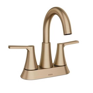 Moen Mikah Bronzed Gold Two-Handle Bathroom Sink Faucet 4 in. - 1 of 1