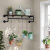 Artloge Heavy Duty Industrial Pipe Clothes Storage Rack Wall Mounted Garment Rack with Top Shelf Coat Hanger Rail 3 Hooks - image 4 of 4