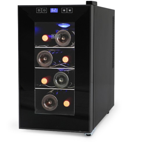 Black+decker Wine Cooler 8 Bottle, Wine Fridge Thermoelectric With Mirrored  Front, Freestanding Wine Cooler Refrigerator & Led Display : Target