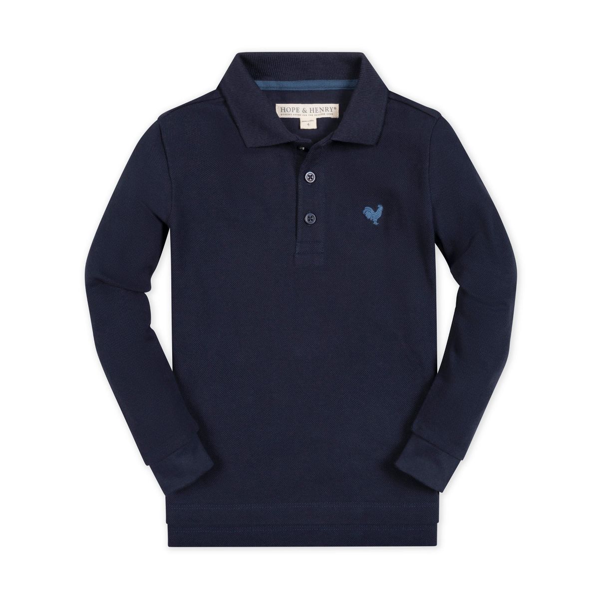 Hope & Henry Boys' Organic Long Sleeve Pique Polo
