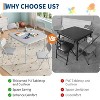Kids Folding Table and Chairs Set, Portable Childrens Study Table with PU Leather Top and Metal Frame - 3 of 4