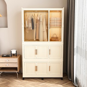 Portable Wardrobe Closet Storage Organizer for Clothes, Armoire Wardrobe Closet with Wheels for Bedroom, Office - 1 of 4