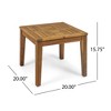 NAYSAYE Patio End Table Transitional Acacia Wood Side Table for Small Outdoor Spaces, Beige, 20"*20"*15.75" - 3 of 4