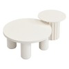 Maliang Modern Coffee Table Set of 2, Round Coffee Table with Cylindrical Leg Design + End Table for Living Room - 2 of 4