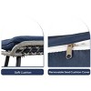 Anybear 5PC Gray-Blue Wicker Rattan Table and Chairs Set with Ottoman Patio Bistro Set - 2 of 4