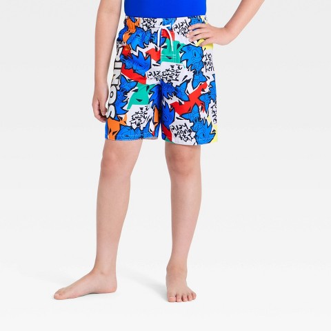Sonic the Hedgehog Boys' Sonic the Hedgehog Swim Trunks - Blue/White S