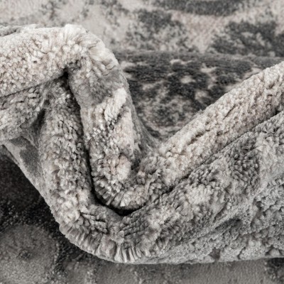 Gray Rectangular Medallion Synthetic 9' x 12' Area Rug