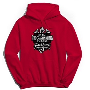 Rerun Island Men's Not Procrastinating Long Sleeve Graphic Cotton Sweatshirt Hoodie - 1 of 4