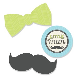 Big Dot of Happiness Dashing Little Man Mustache Party - DIY Shaped Baby Shower or Birthday Party Cut-Outs - 24 Count - 1 of 4