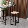 CENGHU Dining Chairs Set of 2, Black Bar Stool with Backrest, Counter Height PU Leather Upholstered Bar Chairs with Footrest - 3 of 4