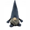 HomeRoots 18" Slate Blue And Gray Fabric Standing Gnome Sculpture - 4 of 4