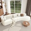 125"Living Spaces Cloud Couch Sectional Compression Sofa Curved Chaise Lounge Sofa With 3 Pillows,Large Sectional Couch-Cuddlewood - 2 of 4