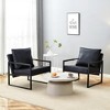 Zeus & Ruta Classic PU Leather Accent Chair with Metal Frame, Ergonomic Design - 3 of 4