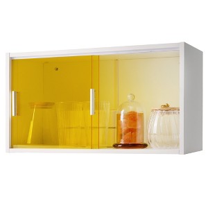 VECELO Bathroom Wall Mounted Storage Cabinet Medicine Cabinet with Sliding Doors, White - 1 of 4