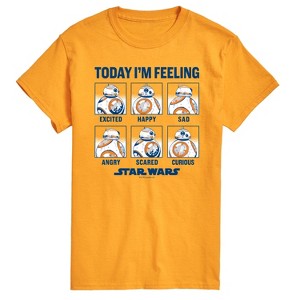 Men's Star Wars: The Force Awakens BB8 Moods Short Sleeve Graphic T-Shirt - Gold - 2 X-Large - 1 of 3