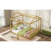 Twin Size Metal House-Shaped Floor Bed with Roof and Chimney Design, Modern  Platform Bed Frame, No Box Spring Required, for Kid' Room or Baby Room - 4 of 4