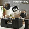 QingMoon Fluted Coffee Table, Modern Wood Center Table with Drawers and Storage Compartments for Living Room, Office - 2 of 4
