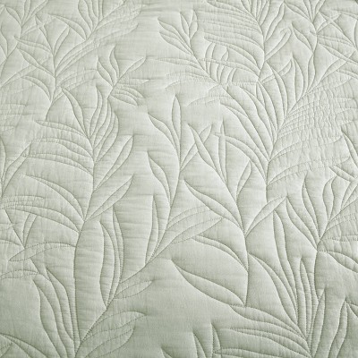 Sage Green Coastal King Cotton Quilt, Reversible and Lightweight