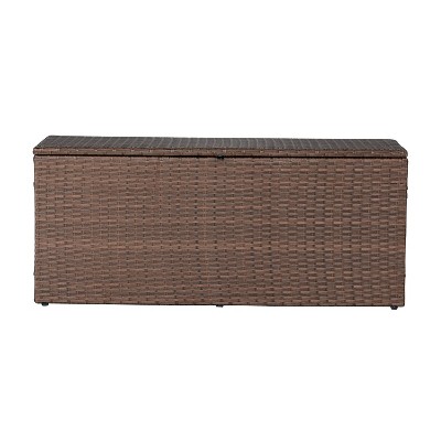 Nino 47.24" Brown Faux Wicker Lockable Deck Box
