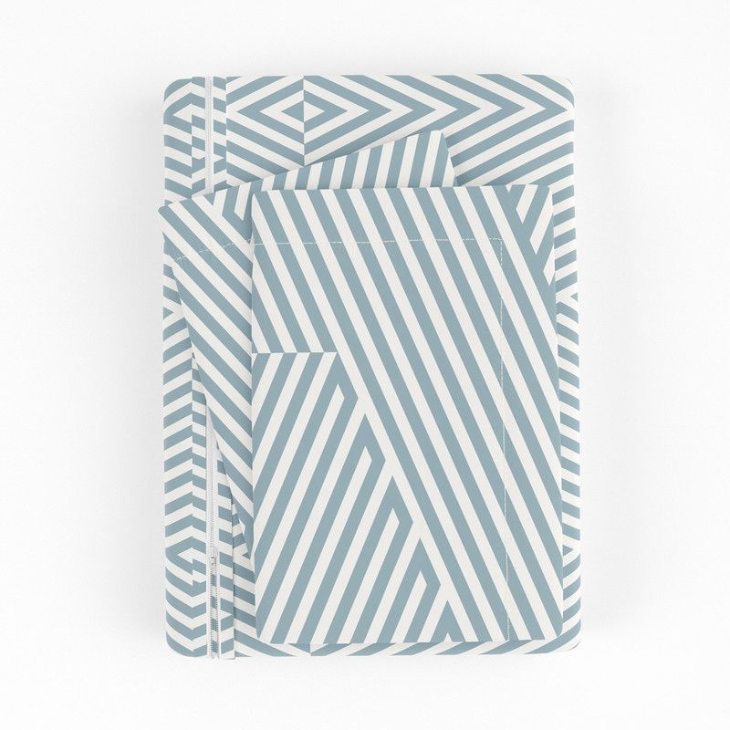 Modern Geometrics & Thatch Pattern 3PC Duvet Cover & Shams Set, Ultra Soft, Easy Care - Becky Cameron, 5 of 12