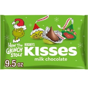 HERSHEY'S Kisses Christmas Grinch Milk Chocolate Candy - 9.5oz - 1 of 4