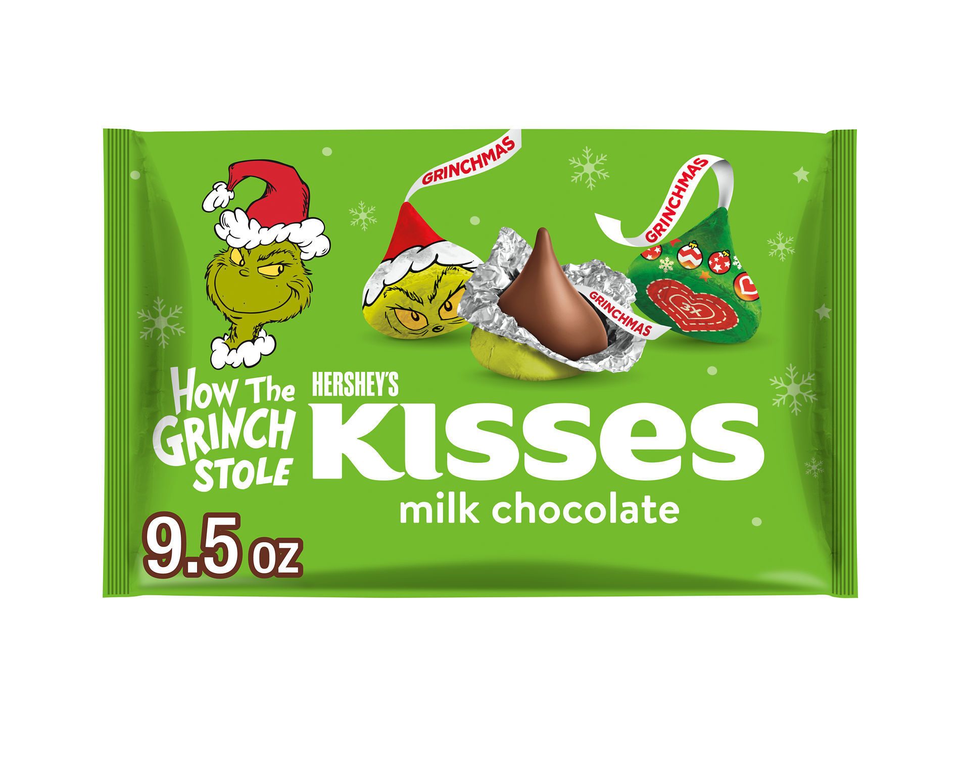 HERSHEY'S Kisses Christmas Grinch Milk Chocolate Candy - 9.5oz