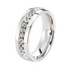 One Row Cz Wedding Eternity Band Ring Steel Womens Mens Ginger Lyne Collection - 3 of 4