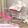 INFURNIC Kids Table Sets Height Adjustable Desk and Chair Set with Storage and Tilt Top for Study, Pink, 26"*18.5"*30.3" - 4 of 4
