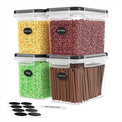 DWËLLZA KITCHEN Clear Airtight BPA Free Dishwasher Safe Food Storage Containers Includes 8 Labels & Marker