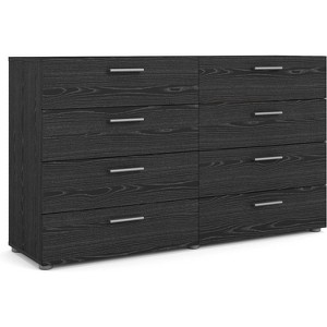HomeStock Belmont 8 Drawer Double Dresser, Black Woodgrain - 1 of 4