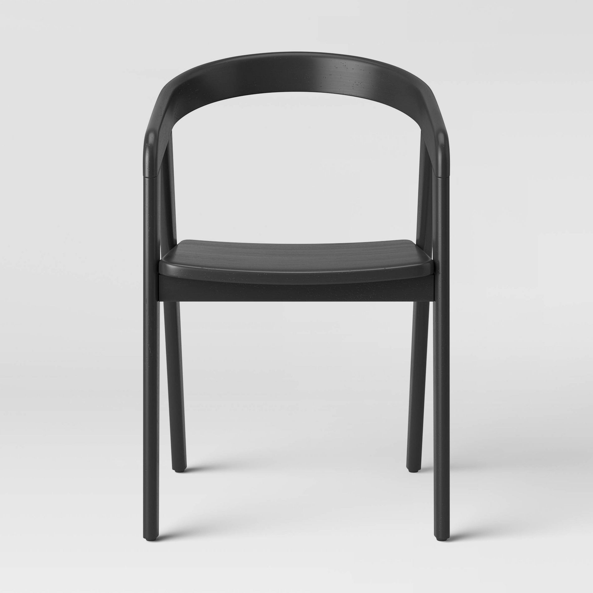 Lana Curved Back Dining Chair Black - Threshold™: Sleek Hardwood, No Assembly Required