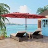 Double-Side Rectangular Pool Umbrella, 15ft Large Patio Umbrella with Base Included, Outdoor Market Umbrellas for Poolside Lawn Backyard - 3 of 4