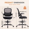 SEVOBAL Task and Office Chairs Moveable Foot Ring, Tall Chair for Standing Desks, 360 Degree Swivel and Height Adjustable, Black, 25.2"*24"*48.4" - 3 of 4