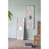 Gulches 17" x 48" Set of 2 Large Distressed White Wooden Wall Art Panels with Mirror Accents. - 2 of 4