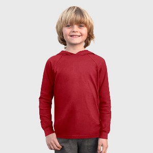 City Threads Boys Medium-Weight Long Sleeve Hooded Tee with Cuffs - 100% Cotton - USA-Made - 1 of 4