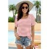 Summer Tops for Women Square Neck T Shirts Casual Tees Ruffle Trim Short Sleeve Blouses 2025 Fashion - 2 of 4