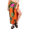 LA LEELA Women's Beachwear Summer Beach Bikini Wraps Sarong Coverups Wrap Skirt Swimsuit Swimwear Swim Cover Up for Women One Size Orange,Leaf - 2 of 4