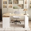 FUFU&GAGA Adjustable Office Desk Ergonomic Design Ample Storage Height-Adjustable Ergonomic Workstation Home Office Desk Large Table Bookshelf Desk - 4 of 4