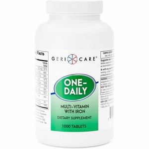 Geri Care One-Daily Multi-Vitamin with Iron Tablets, 1000 Count - 1 of 4