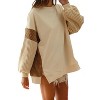 Women's French Terry With Corduroy Sweater - BiBi - 3 of 3