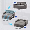 Modern 3-in-1 Pull-Out Sofa Bed with Storage Shelves, USB Ports & Cup Holders, Convertible Sleeper Sofa Couch for Small Spaces - ModernLuxe - 4 of 4