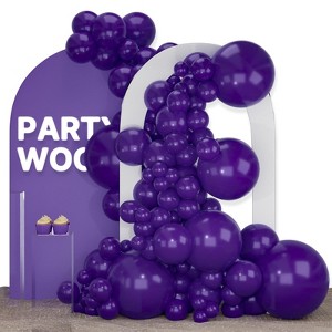 PartyWoo Balloons Royal Purple Dark 18 12 10 5 Inch 140 pcs - 1 of 4