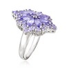 Ross-Simons 2.70 ct. t.w. Tanzanite Flower Burst Ring in Sterling Silver - 3 of 4
