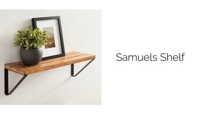 Rustic Brown and Black Wood Floating Wall Shelf