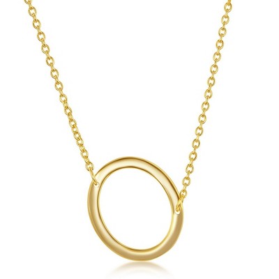 Bella Silver Sterling Silver Sideways Initial 18" Pendant Necklace - Available Colors: Silver, Gold