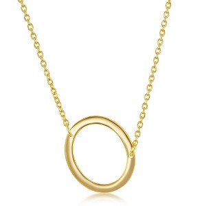 Bella Silver Sterling Silver Sideways Initial 18" Pendant Necklace - Available Colors: Silver, Gold - 1 of 2