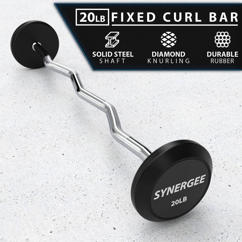 Synergee Fixed Easy Curl Barbell, 2 of 8
